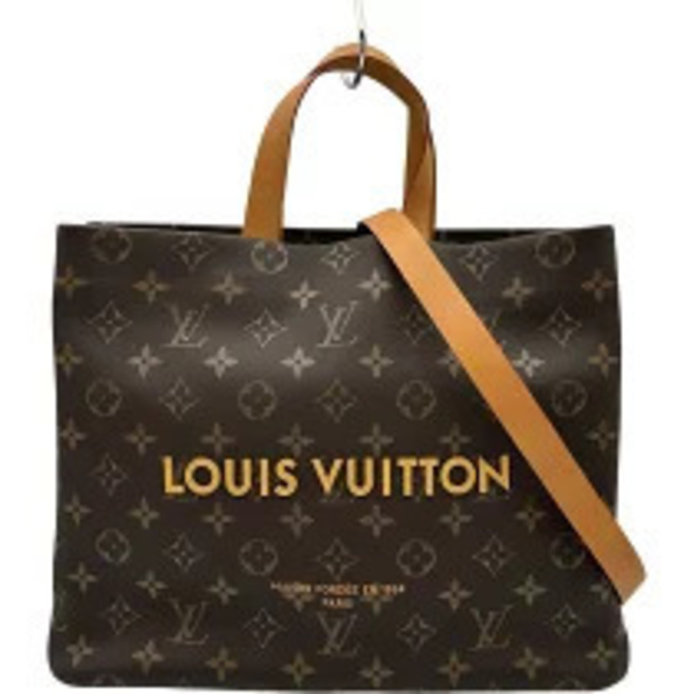 Louis Vuitton Shopper Tote Brown Monogram Leather Bag